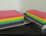 Foto langkah ke 8 dari resep Steamed Rainbow Cake aka Rainbow Cake Kukus.