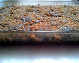 A picture of step 7 of Major's chocolate peanut butter cake.