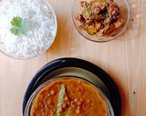 A picture of step 13 of Masoor Dal with roti & chawal.