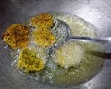 A picture of step 6 of Kothimbir vadi (coriander vadi).