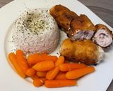 Baconnal és sajttal töltött rántott csirkemell basmati rizzsel recept fázis 5 fotója