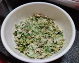 A picture of step 2 of Kothambir vadi (Maharashtrian recipe).