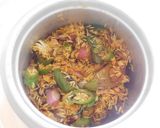 A picture of step 7 of Brinjal masala biryani (vangi Bath in kannada).