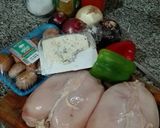 Foto del paso 1 de la receta: Fideos en salsa de pollo y champiñón