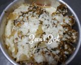 A picture of step 4 of Paccheri Pasta with Spinach and Cheese.