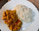 Kókuszos-currys csirkemell rizzsel recept fázis 5 fotója