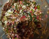 A picture of step 1 of Veg manchurian with rice.