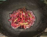 A picture of step 2 of Beetroot’s leaves and egg, tamago toji.       Don’t throw away No.7.