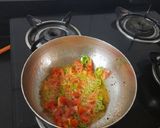 A picture of step 2 of Stuffed Bell Pepper fritters with ridge gourd (turiya) chutney.