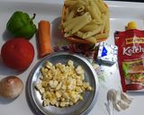 चीज़ि रेड सॉस पास्ता रेसिपी चरण 1 फोटो