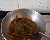 A picture of step 4 of Pui Saag or Malabar Spinach.