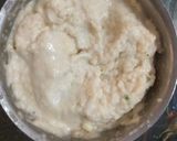 A picture of step 1 of Urad kadhi with rice.