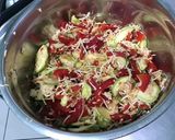 Une image de l'étape 11 de Gratin de courgettes blanches aux poivrons rouges et bouillon de bœuf.