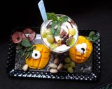 A picture of step 4 of Mango-Coffee Smoothie with Ice-cream & chocolate syrup.