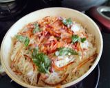 A picture of step 3 of Jackfruit Biryani with Burani raita.