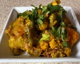 A picture of step 4 of Kathiyavadu style healthy Undhiyu.