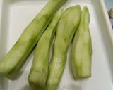 A picture of step 1 of Baigan and Toarie 🍆🍆🥒🥒🧄.