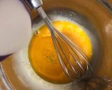 A picture of step 1 of Lotus biscoff strawberry Swiss roll cake.
