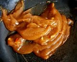 A picture of step 3 of Kuttu atta Halwa.