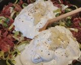 Serranós póréhagymás penne recept fázis 3 fotója