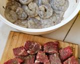Foto del paso 2 de la receta: Brochetas mar y tierra