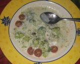 A picture of step 6 of Broccoli with white cream & cheese.
