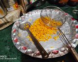 A picture of step 4 of Tri Color Boondi.