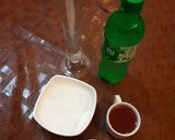 A picture of step 1 of Team contest#peaches team#italian summer drink.