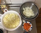 A picture of step 1 of Osaka Okonomiyaki.