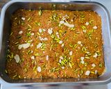 A picture of step 6 of Caramel badam paak (Caramel almond fudge).