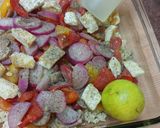 A picture of step 5 of Japanese tabbouleh with millet.