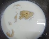 A picture of step 3 of Chicken cheese white sauce farfalle pasta.