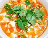 Hình bước làm 2 của món Soup tàu hủ non cà chua