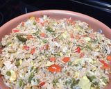 A picture of step 3 of Chicken Fried Rice.
