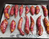 A picture of step 2 of Olive Oil roasted Sweet Potatoes.