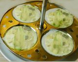 A picture of step 4 of Green mung idlies.