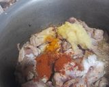 A picture of step 2 of Aloo gosht.