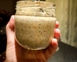 A picture of step 5 of Honey and almond flakes overnight oats.