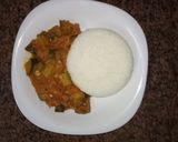 A picture of step 1 of Eggplants curry and saltboiled rice #Author marathon.