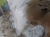 Pudding Selasih with Fiber Creme