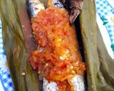 Foto langkah ke 9 dari resep Pepes Ikan Belanak Sambal Pencit (Mangga Muda).