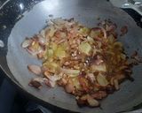 A picture of step 2 of Schezwan paneer.
