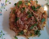 A picture of step 4 of Schezwan Rice.