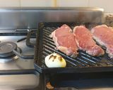 A picture of step 4 of Ribeye Steak with Provençal Mushrooms and Red Potatoes.