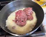 A picture of step 1 of Filipino Style Picadillo.
