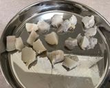A picture of step 1 of Crispy Taro fry / cheppakizhangu fry.