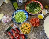 A picture of step 1 of Strawberry and Chicken Salad.