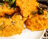 A picture of step 7 of Khaman dhokla.