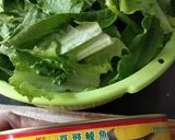 A picture of step 1 of Sauteed Lettuce w/ Tauci Fish.