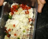 A picture of step 2 of Roti ke double layer tringle shape pizza.